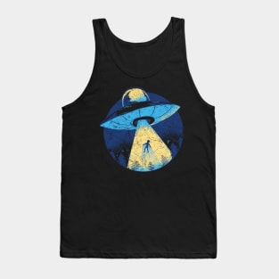 Funny Alien Abduction UFO graphic - Vintage Space Gift Tank Top